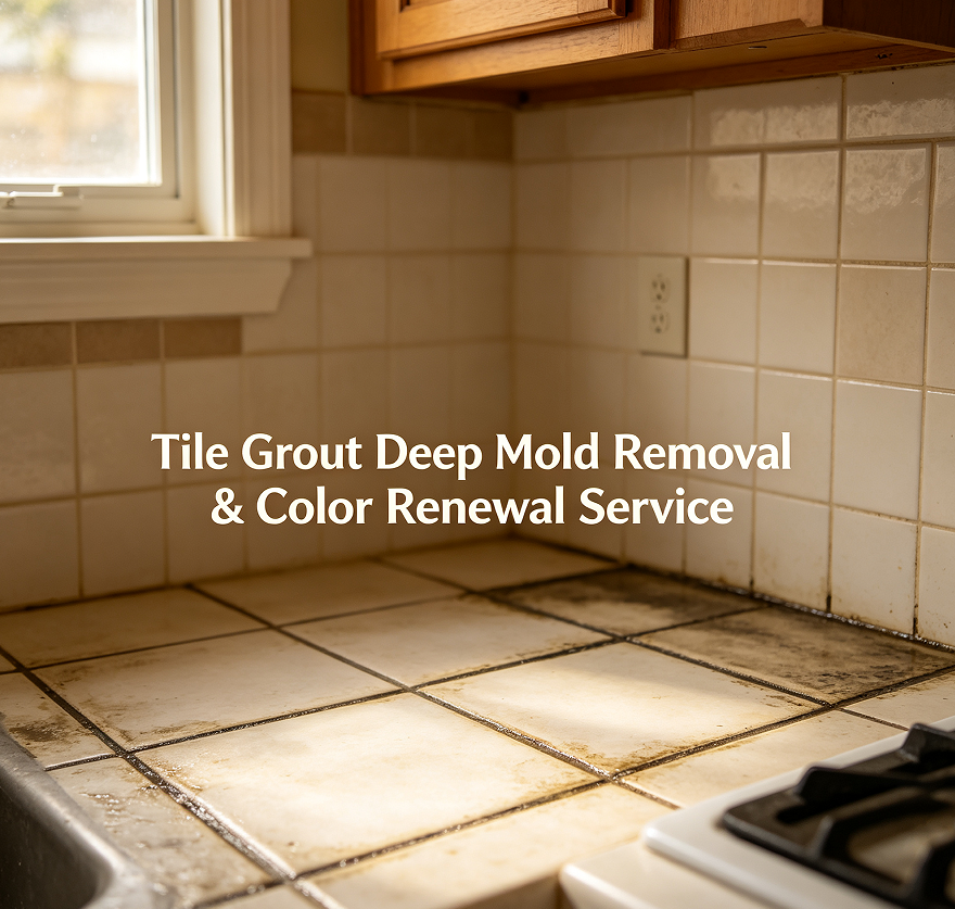 Tile Grout Deep Mold Removal & Color Renewal Service