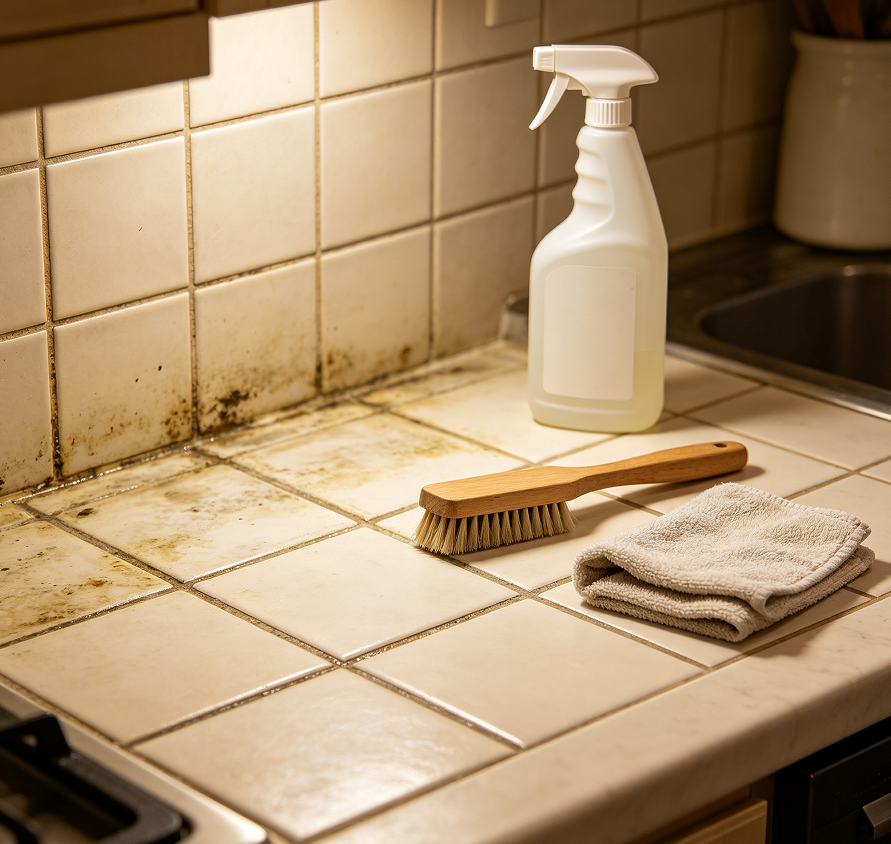 Tile Grout Deep Mold Removal & Color Renewal Service - Image 2