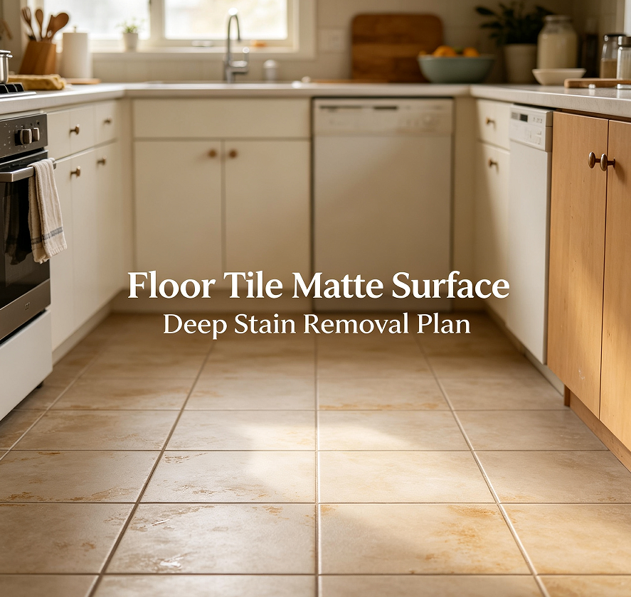 Floor Tile Matte Surface Deep Stain Removal Plan