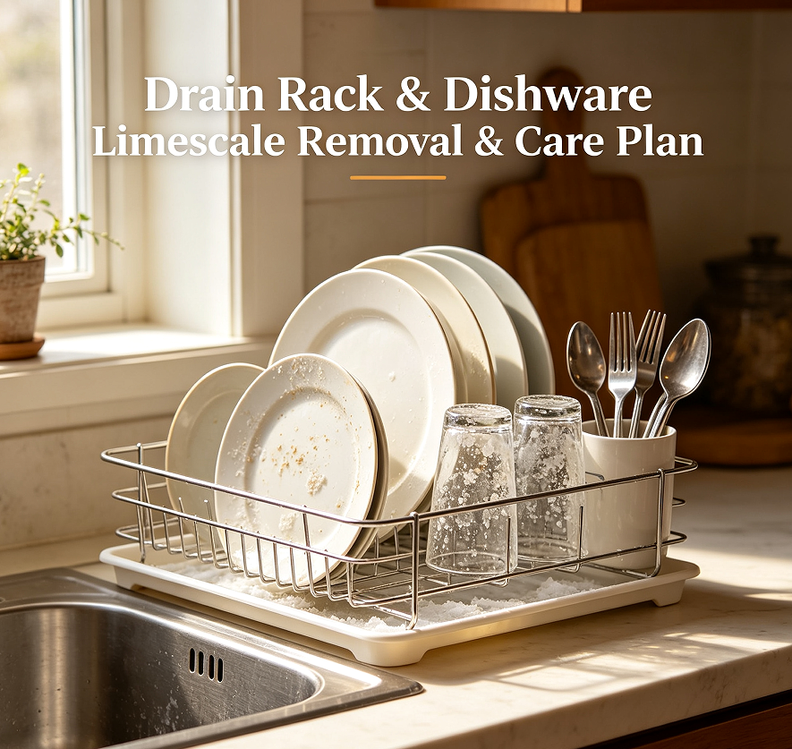 Drain Rack & Dishware Limescale Removal & Care Plan