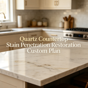 Quartz Countertop Stain Penetration Restoration Custom Plan