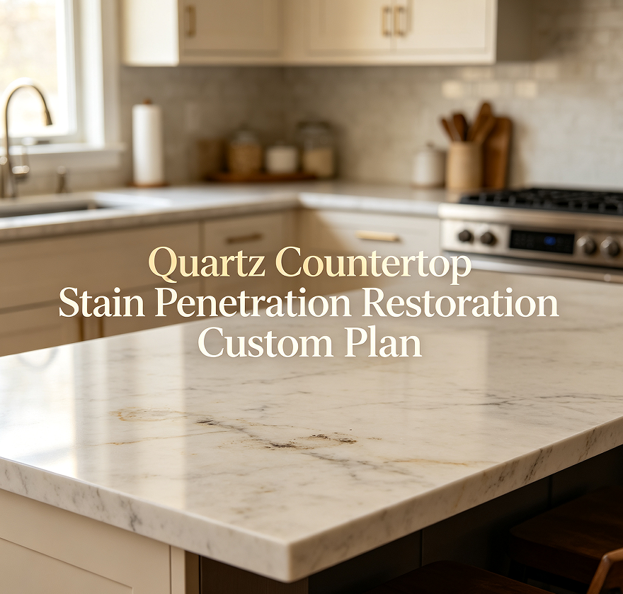 Quartz Countertop Stain Penetration Restoration Custom Plan